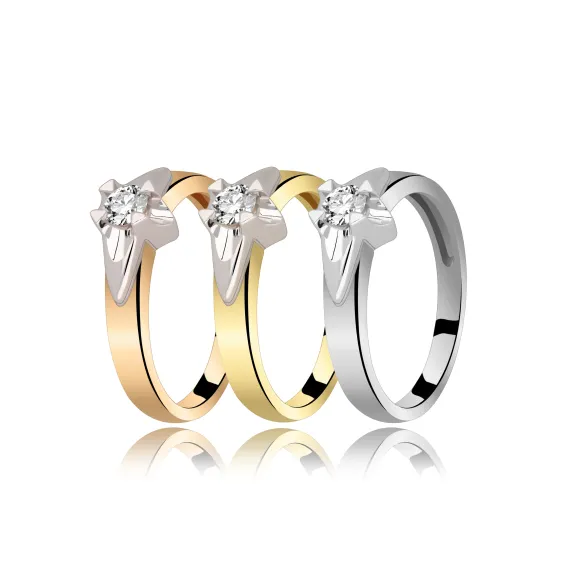 Pierścionek Złoty Z Brylantem 0,20ct RS0119