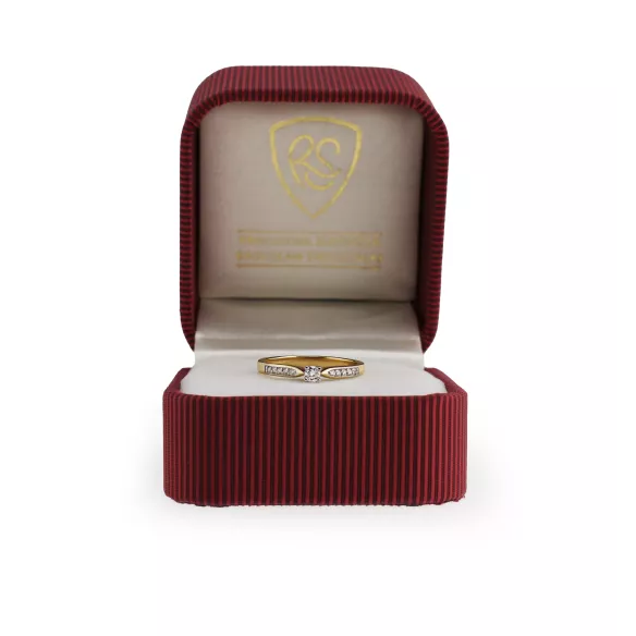 Pierścionek Złoty Z Brylantami 0,10ct RS0239
