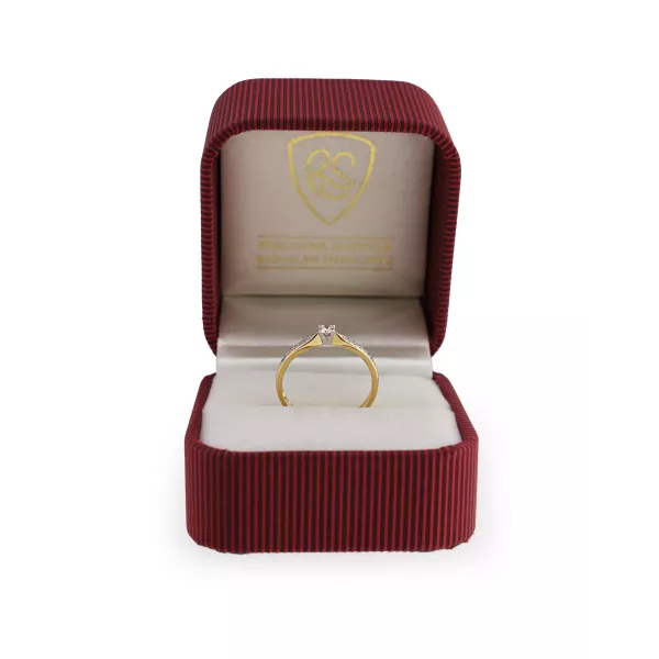 Pierścionek Złoty Z Brylantami 0,10ct RS0239