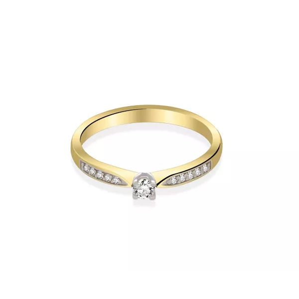 Pierścionek Złoty Z Brylantami 0,10ct RS0239