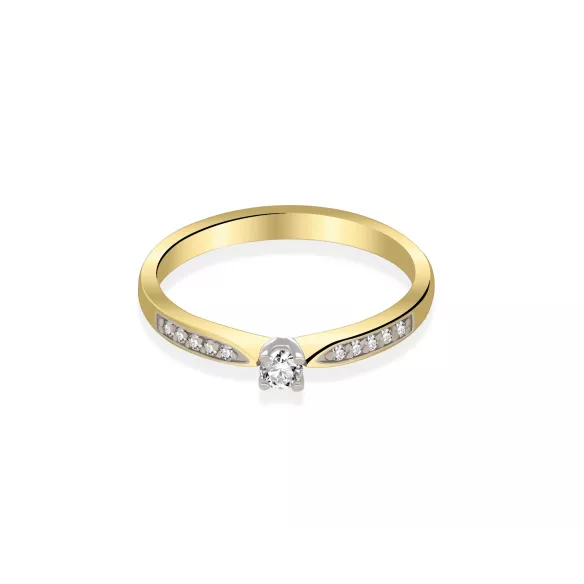 Pierścionek Złoty Z Brylantami 0,10ct RS0239