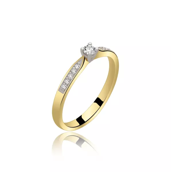 Pierścionek Złoty Z Brylantami 0,10ct RS0239