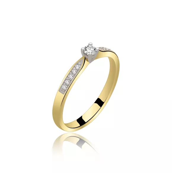 Pierścionek Złoty Z Brylantami 0,10ct RS0239