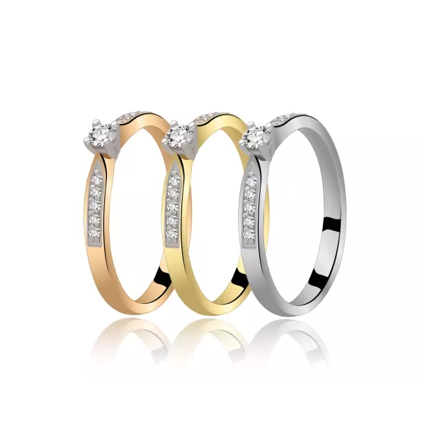 Pierścionek Złoty Z Brylantami 0,10ct RS0239