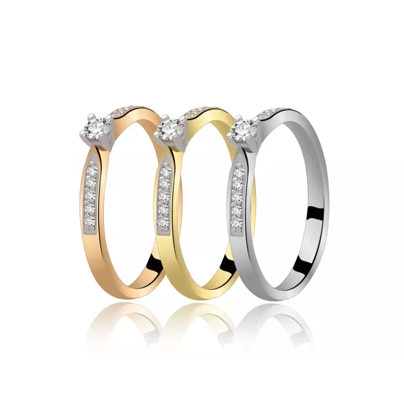 Pierścionek Złoty Z Brylantami 0,10ct RS0239