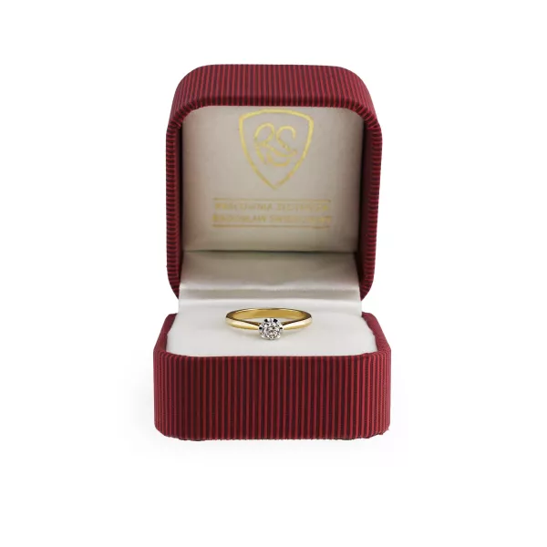 Pierścionek Złoty Z Brylantem 0,15ct RS0296