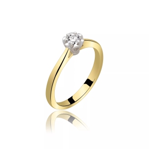 Pierścionek Złoty Z Brylantem 0,15ct RS0296
