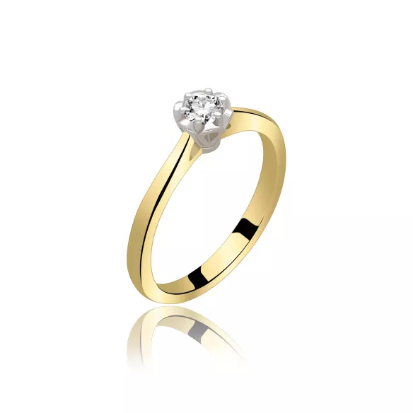 Pierścionek Złoty Z Brylantem 0,15ct RS0296