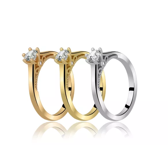 Pierścionek Złoty Z Brylantami 0,36ct RS00R1