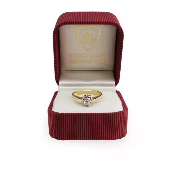 Złoty Pierścionek Z Brylantem 0,30ct RSI007