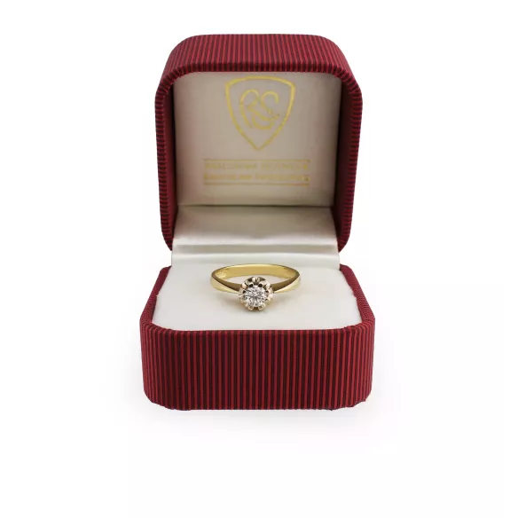 Złoty Pierścionek Z Brylantem 0,30ct RSI007