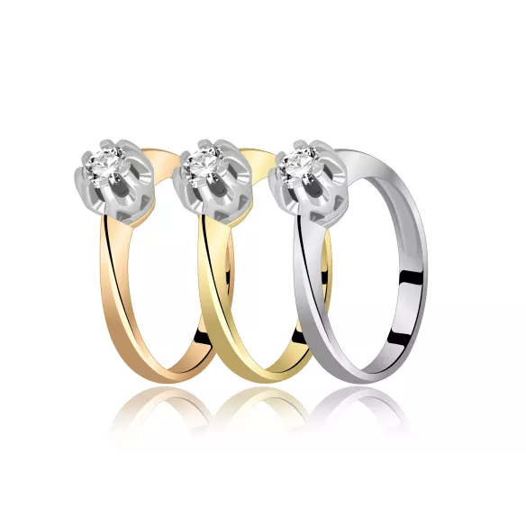 Złoty Pierścionek Z Brylantem 0,30ct RSI007