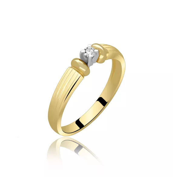 Złoty Pierścionek Z Brylantem 0,06ct RSI003