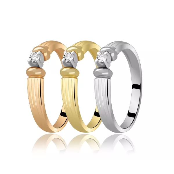 Złoty Pierścionek Z Brylantem 0,06ct RSI003