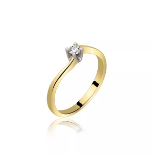 Pierścionek Z Brylantem 0,10ct RS0356