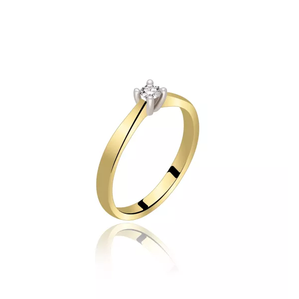 Pierścionek Złoty Z Brylantem 0,10ct RS0436