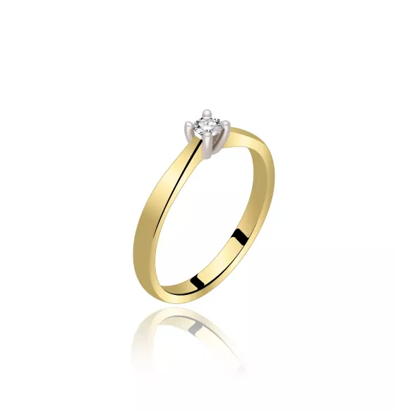 Pierścionek Złoty Z Brylantem 0,10ct RS0436