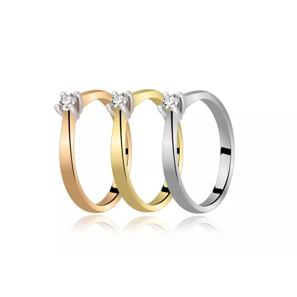 Pierścionek Złoty Z Brylantem 0,10ct RS0436