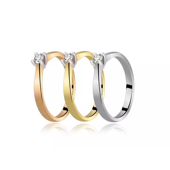 Pierścionek Złoty Z Brylantem 0,10ct RS0436