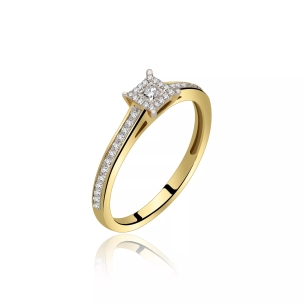 Pierścionek Złoty Z Brylantami 0,14ct RS0517
