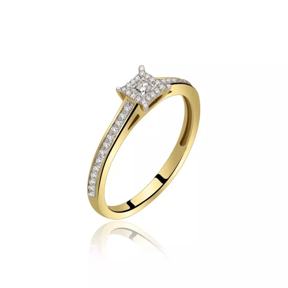 Pierścionek Złoty Z Brylantami 0,14ct RS0517
