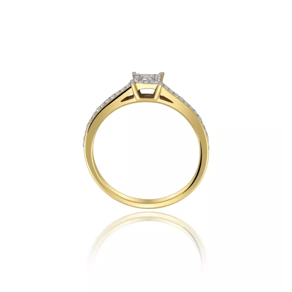 Pierścionek Złoty Z Brylantami 0,14ct RS0517