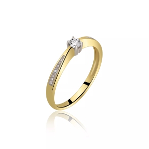 Pierścionek Złoty Z Brylantami 0,11ct RS0142