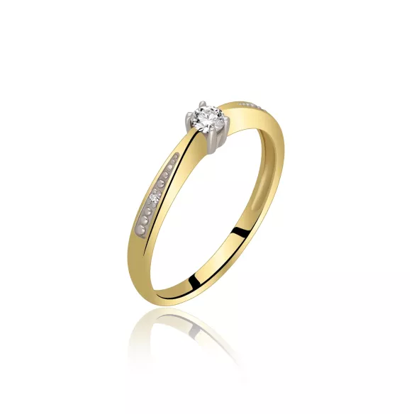Pierścionek Złoty Z Brylantami 0,11ct RS0142