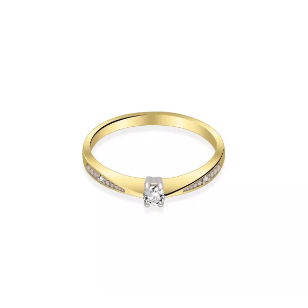 Pierścionek Złoty Z Brylantami 0,11ct RS0142