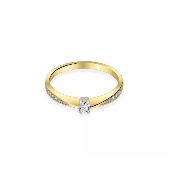 Pierścionek Złoty Z Brylantami 0,11ct RS0142