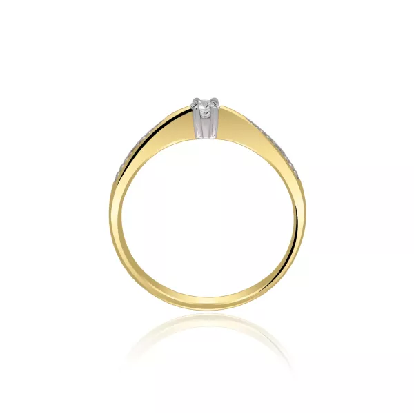 Pierścionek Złoty Z Brylantami 0,11ct RS0142