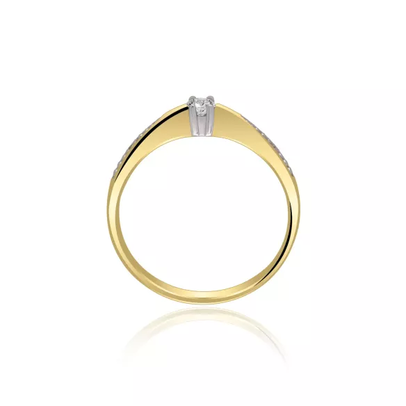 Pierścionek Złoty Z Brylantami 0,11ct RS0142