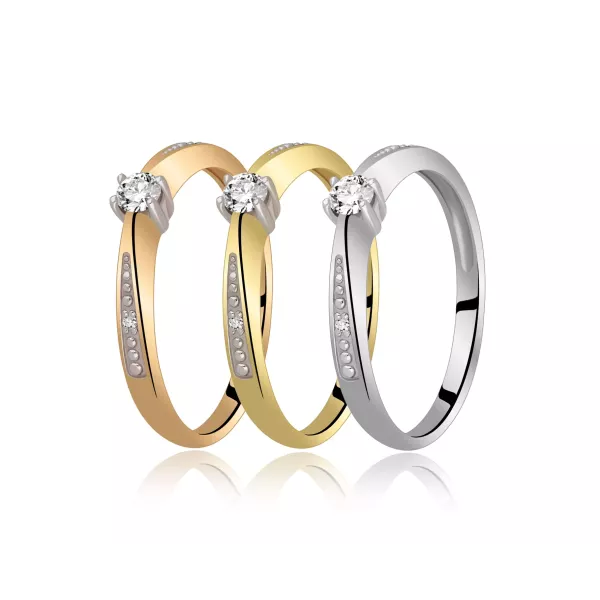 Pierścionek Złoty Z Brylantami 0,11ct RS0142