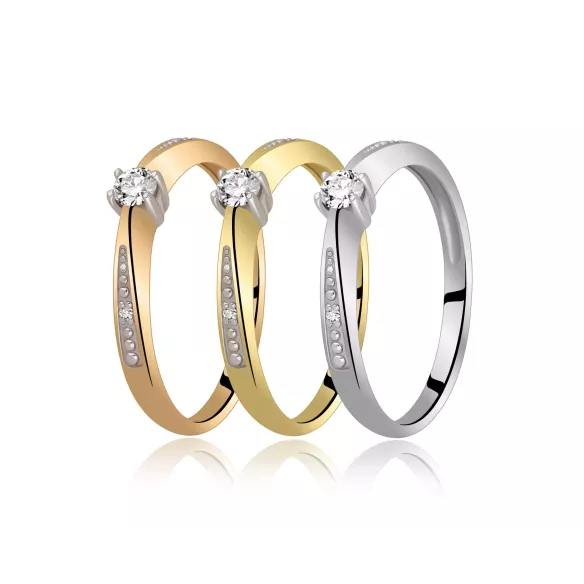 Pierścionek Złoty Z Brylantami 0,11ct RS0142