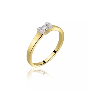 Pierścionek Złoty Z Brylantami 0,13ct RS0384