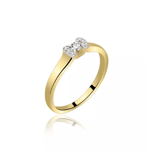 Pierścionek Złoty Z Brylantami 0,13ct RS0384