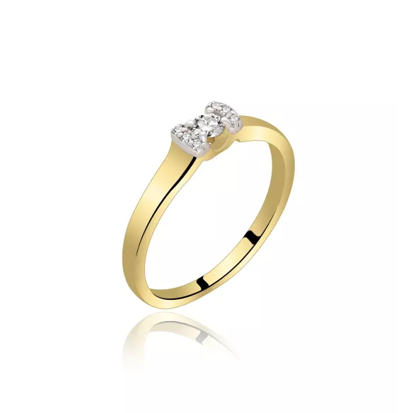 Pierścionek Złoty Z Brylantami 0,13ct RS0384