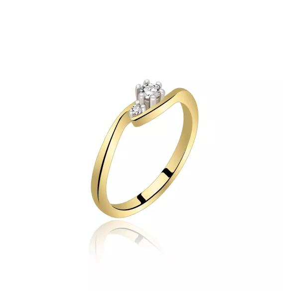 Pierścionek Złoty Z Brylantami 0,11ct RS0378