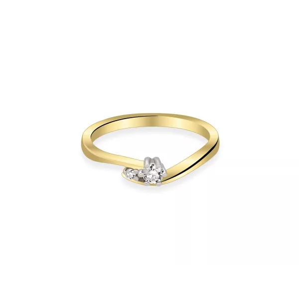 Pierścionek Złoty Z Brylantami 0,11ct RS0378