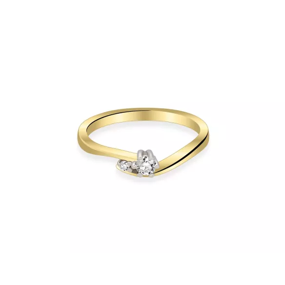 Pierścionek Złoty Z Brylantami 0,11ct RS0378