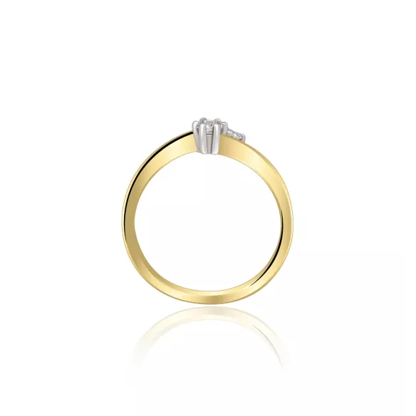 Pierścionek Złoty Z Brylantami 0,11ct RS0378