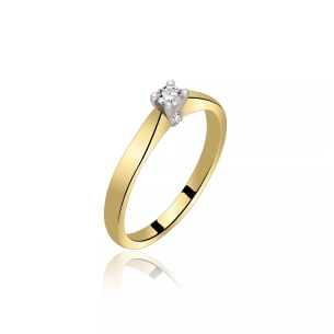 Pierścionek Złoty Z Brylantami 0,12ct RS0398
