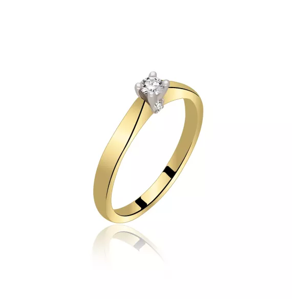 Pierścionek Złoty Z Brylantami 0,12ct RS0398