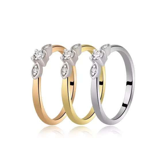 Pierścionek Złoty Z Brylantami 0,11ct RS0265