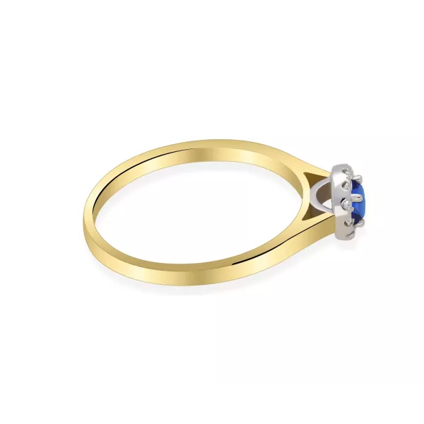 Złoty Pierścionek Z Szafirem I Brylantami RS0369SZ
