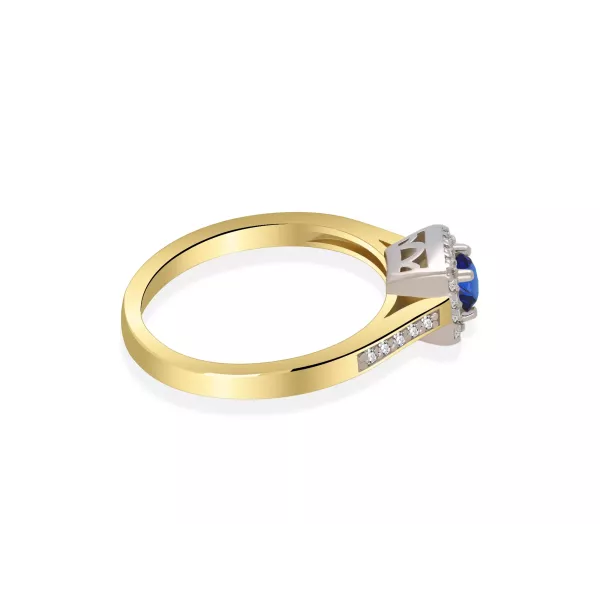 Złoty Pierścionek Z Szafirem I Brylantami RS0288SZ