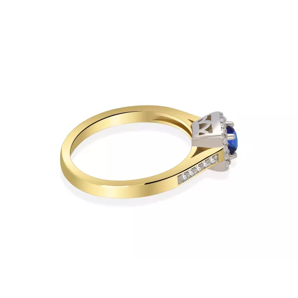 Złoty Pierścionek Z Szafirem I Brylantami RS0288SZ