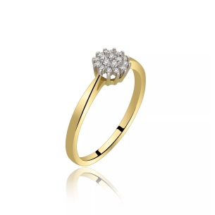 Pierścionek Złoty Z Brylantami 0,13ct RS0395