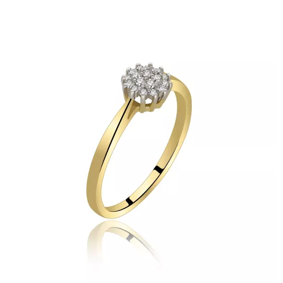 Pierścionek Złoty Z Brylantami 0,13ct RS0395