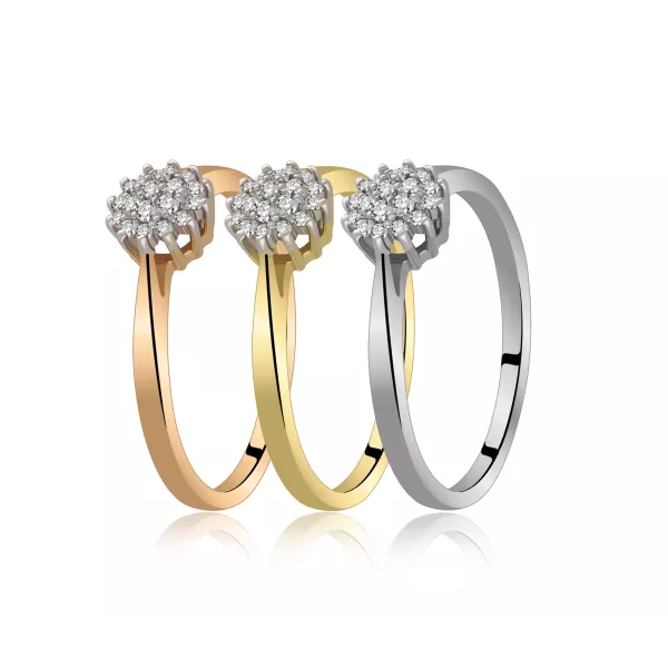 Pierścionek Złoty Z Brylantami 0,13ct RS0395